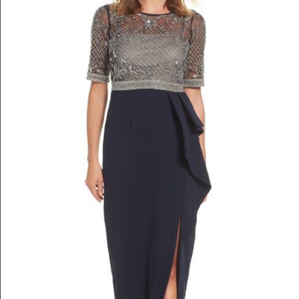 NWT Adrianna Papell midnight blue gown